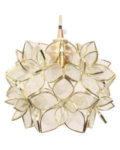 Bieye L10967 Petals Tiffany Style Stained Glass Ceiling Pendant Light with 8-inch Wide Lampshade (Clear, 8" Rose Lily)