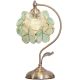 Bieye L10733 Tiffany Style Stained Glass Flower Petal Table Lamp with Brass Base for Home Décor (Light Blue, 8