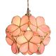 Bieye L10742 Petals Tiffany Style Stained Glass Ceiling Pendant Light with 8-inch Wide Lampshade (Pink, 8