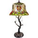 Bieye L10939 Butterfly Tiffany Style Stained Glass Table Lamp with Tree Trunk Base for Home Decor, 15