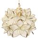 Bieye L10967 Petals Tiffany Style Stained Glass Ceiling Pendant Light with 8-inch Wide Lampshade (Clear, 8