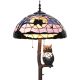 Bieye L10984 Tiffany Style Stained Glass Owl Floor Lamp, 18