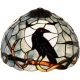Bieye S10956 Raven Sitting on Bare Tree Tranch Against Full Moon Tiffany Style Stained Glass Lampshade (Dark Blue, 12Wx7.75H)