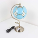Stainedly Tiffany Style Stained Glass Flower Petal Table Lamp with Brass Base for Home Décor (Blue, 8