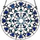 Bieye W10110 Star of David Tiffany Style Stained Glass Window Panel, 16-Inch Round Hanukkah Suncatcher, Hanging Judaica Decor