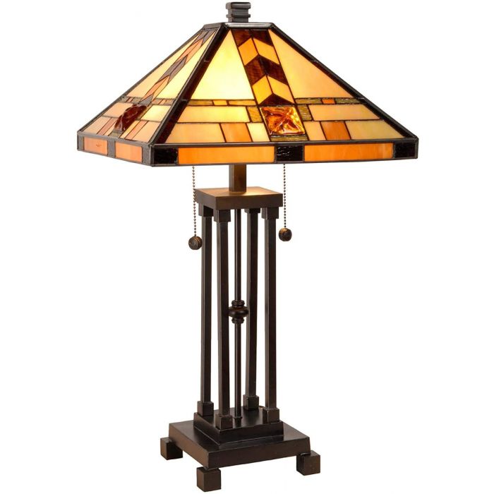 Style Stained Glass Lamps, What Size Lamp For 24 Inch Table