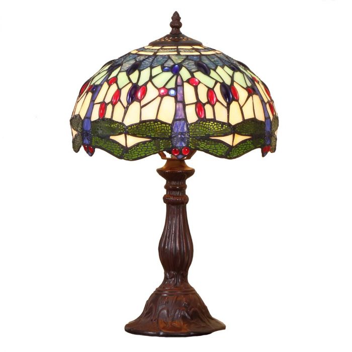 Style Stained Glass Lamps, Dragonfly Table Lamp Handmade Stained Lampshade
